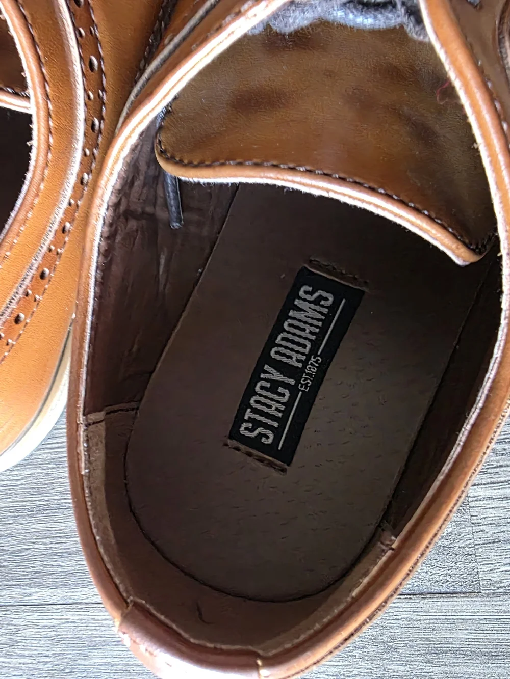 Stacy Adams Tan Leather Wingtip Oxfords
